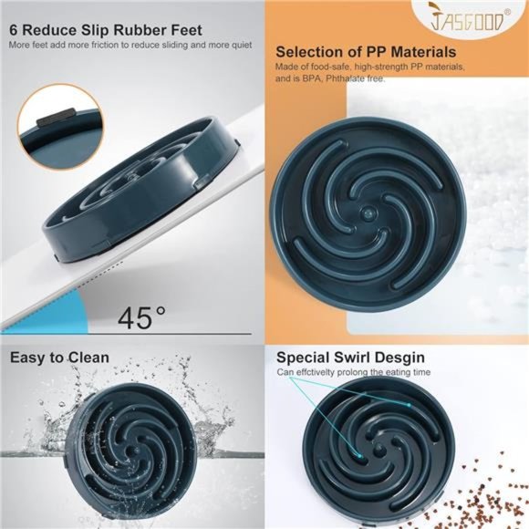 Slow Feeder Dogs Bowl for Large Dogs,Anti-Gulping Pet Slower Food Feeding Bowls - Picture 2 of 6